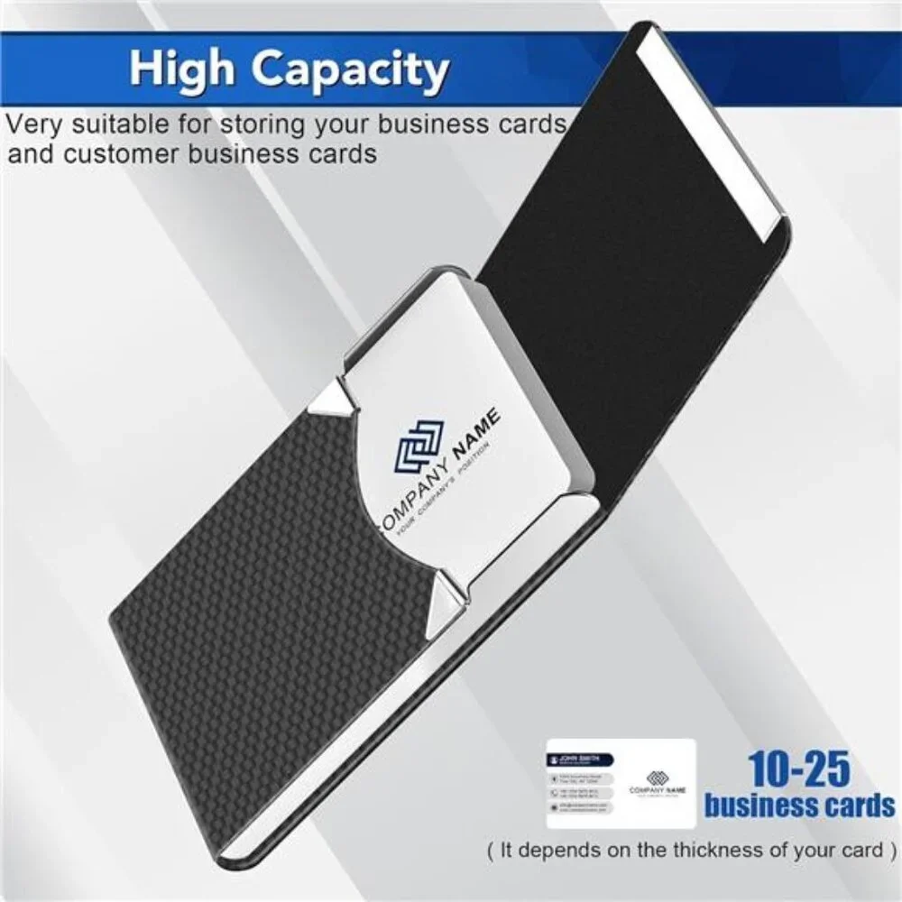 RFID Business Card Holder Metal PU Leather Slim Case for Men Women Pocket